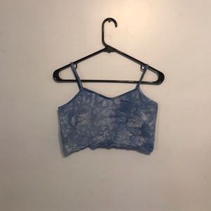 Blue tie dyed crop too